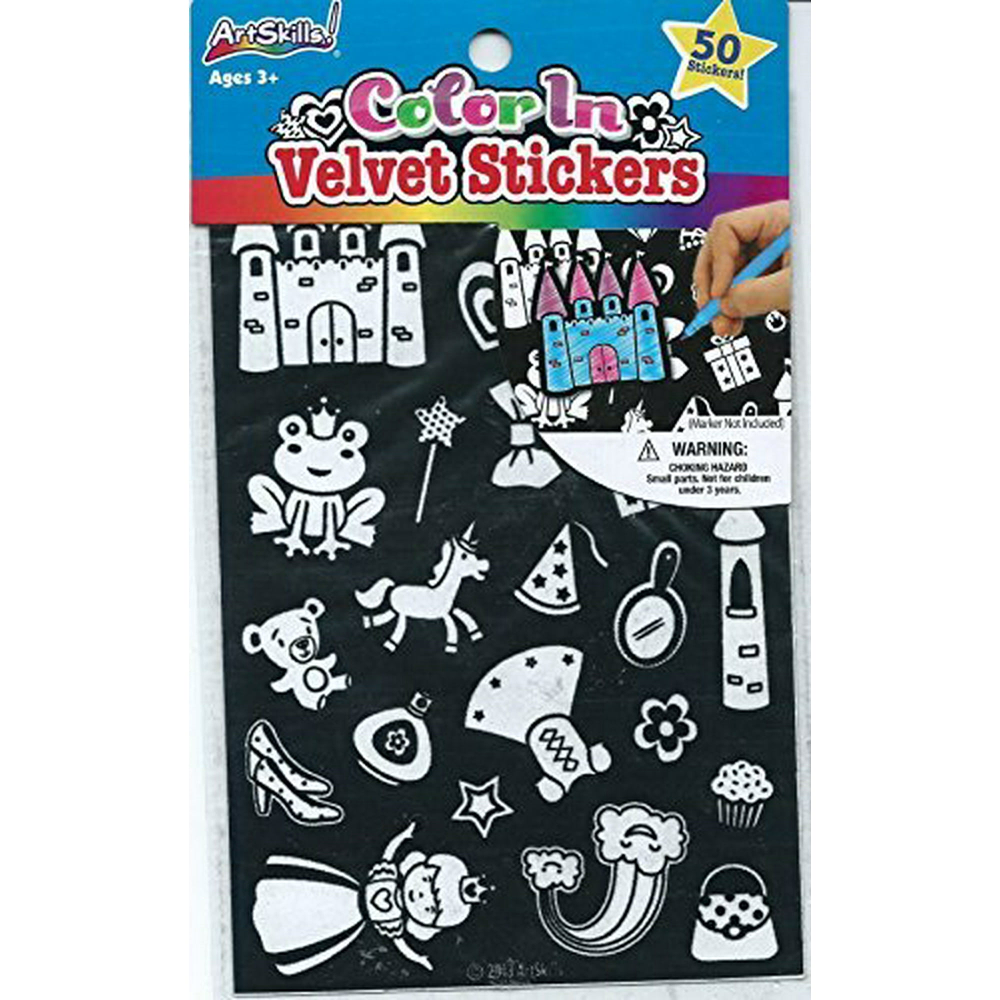 1 pack of 2 sheets 50 total stickers ArtSkills Color In Velvet Fairy Tale Princess Castle Stickers 1 pack of 2 sheets 50 total stickers ArtSkills Color In Velvet Fairy Tale Princess Castle Stickers